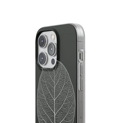 Black Lite Phone Case for iPhone - Bleached Leaf Lattice