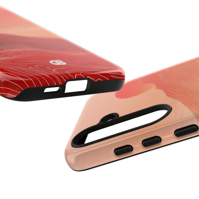 Red Tough Phone Case for Samsung - Crimson Ridge Lines
