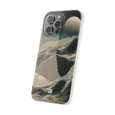 Green Lite Phone Case for iPhone - Lunar Moss Topography