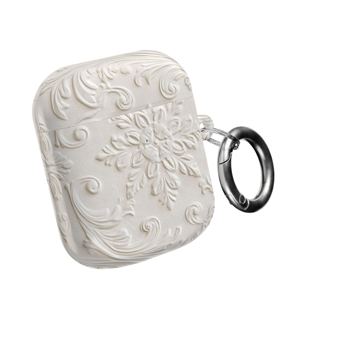 Ivory Baroque Relief · Hard Case for AirPods & AirPods Pro · White