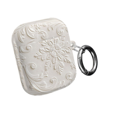 Ivory Baroque Relief · Hard Case for AirPods & AirPods Pro · White