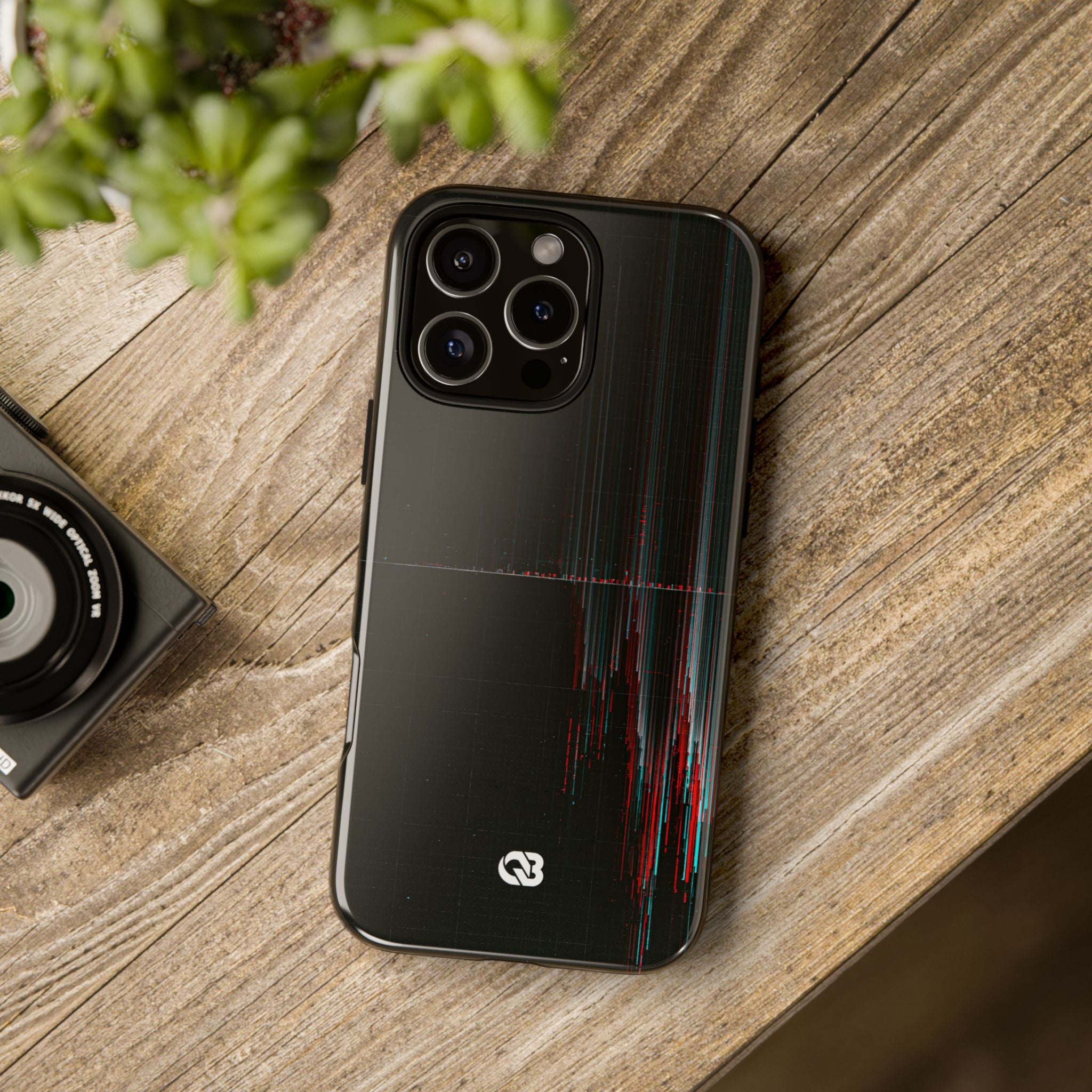 Black Tough Phone Case for iPhone - Corrupted Data Stream