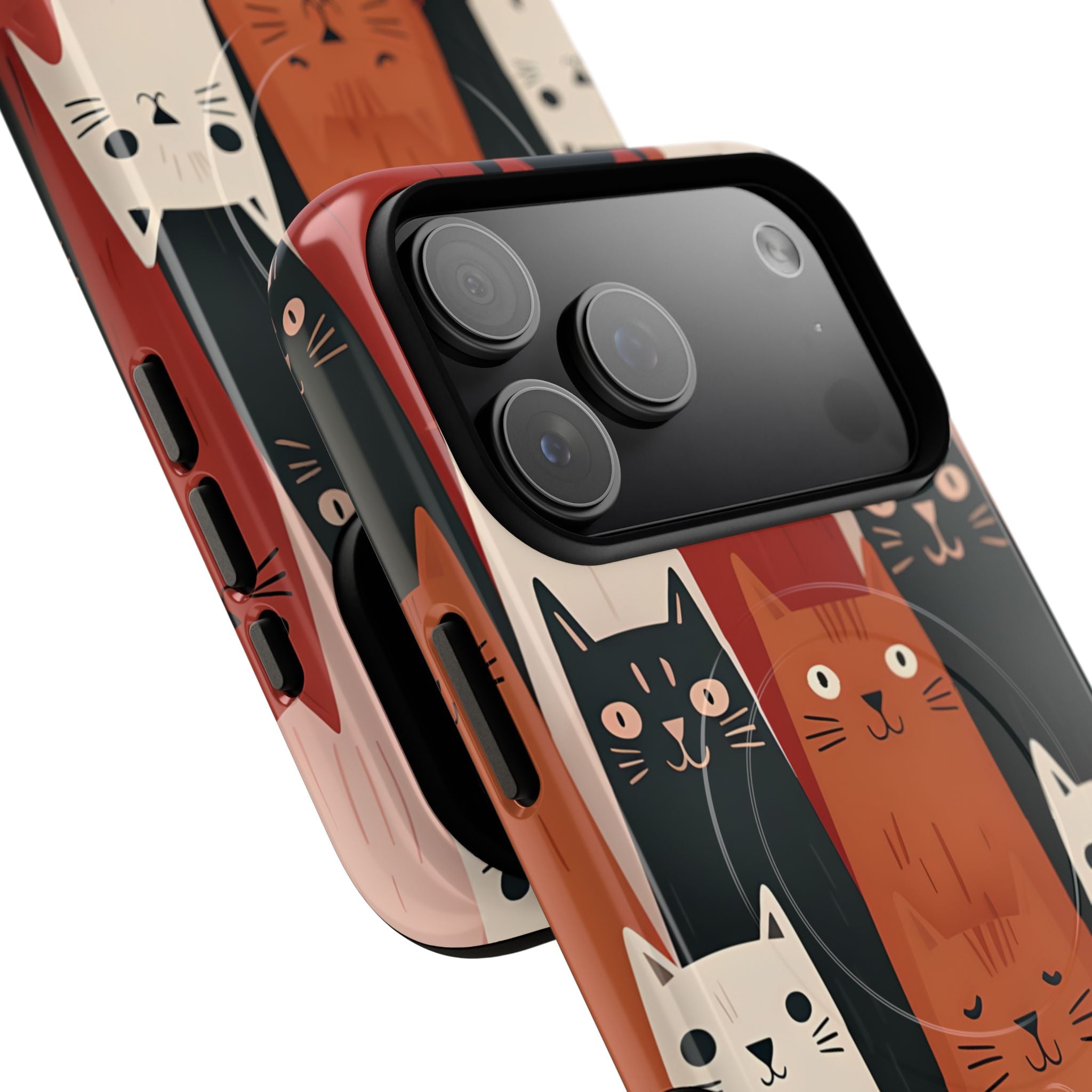 Elongated Cats Black iPhone 17 Pro Max Case - Tough+ - CASE•BOB