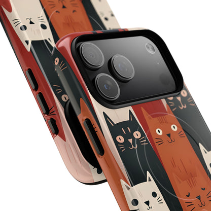 Elongated Cats Black iPhone 17 Pro Max Case - Tough+ - CASE•BOB