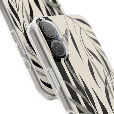 Beige Lite Phone Case for iPhone - Soot Leaf Sketch