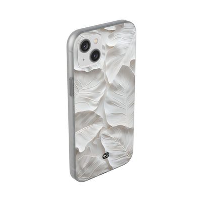 Sculpted Ivory Leaves · Soft Phone Case for iPhone