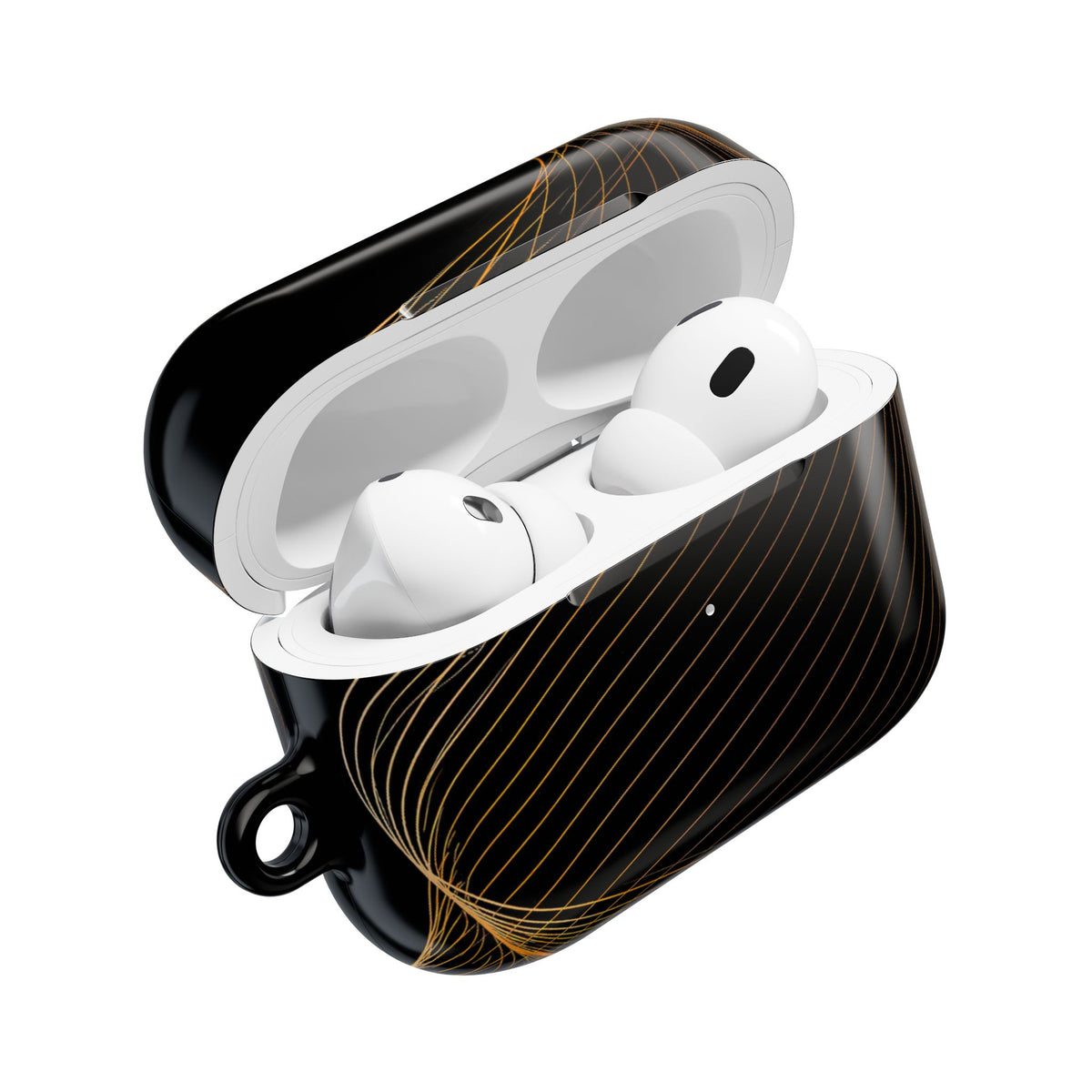 Golden Contour Flow · Hard Case for AirPods & AirPods Pro · Black