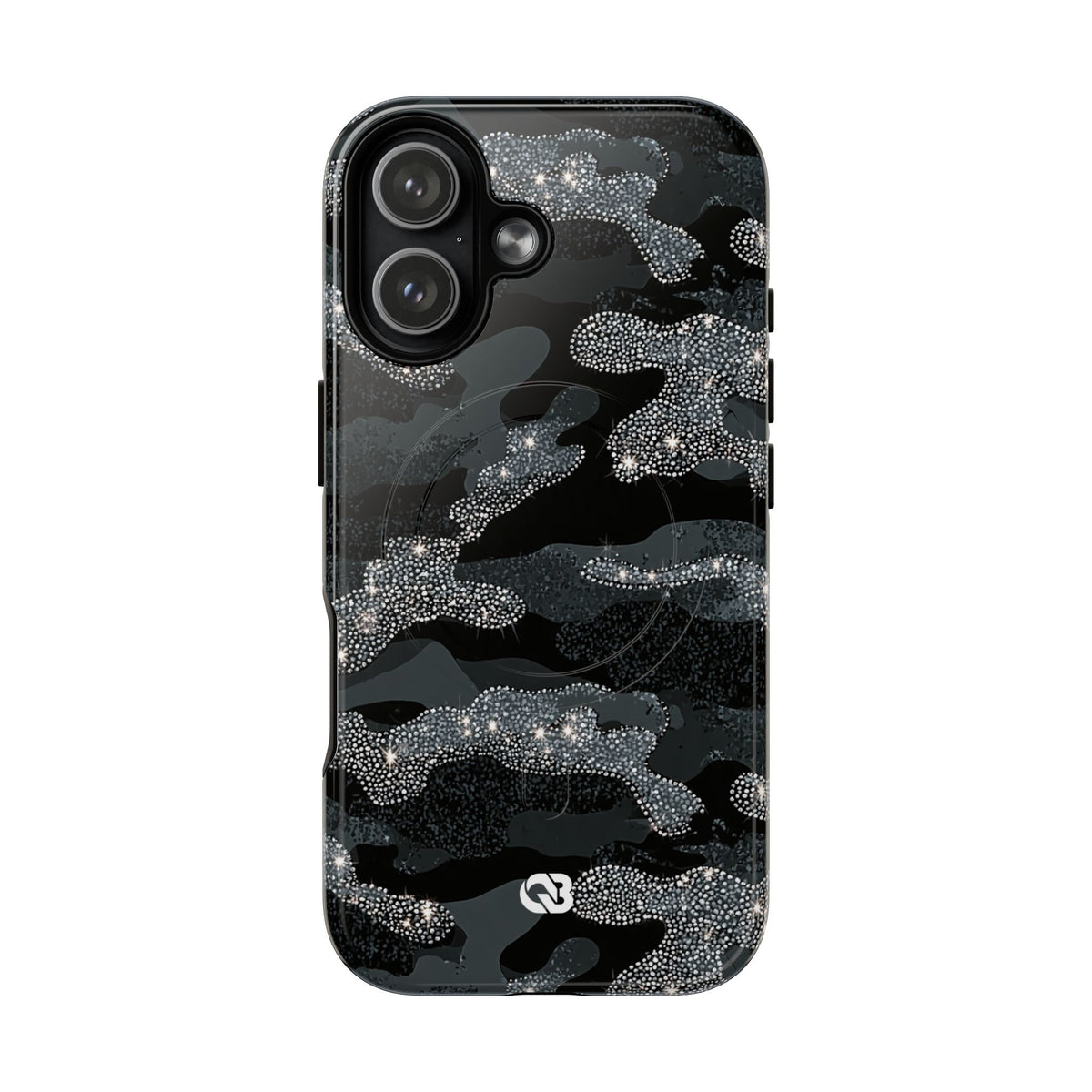 Glitter Shadow Camo · Tough 2.0 Magnetic Phone Case for iPhone · Black