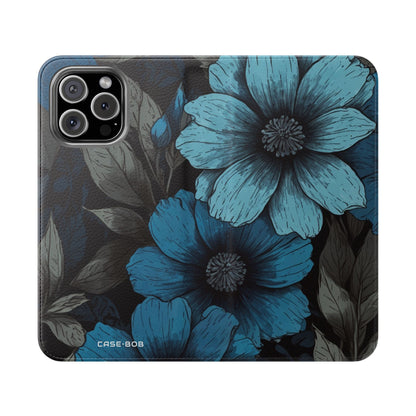 Blue Petal Bloom - iPhone 16 Max Case - Wallet