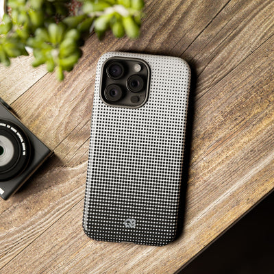 Black Tough Phone Case for iPhone - Obsidian Halftone Flux