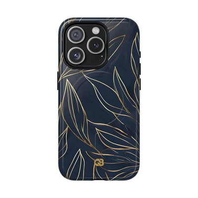 Gilded Navy Foliage · Tough+ Magsafe