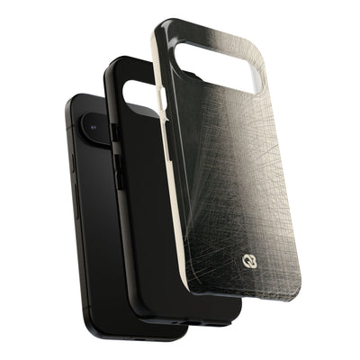 Beige Tough Phone Case for Google Pixel - Brutalist Graphite Grid