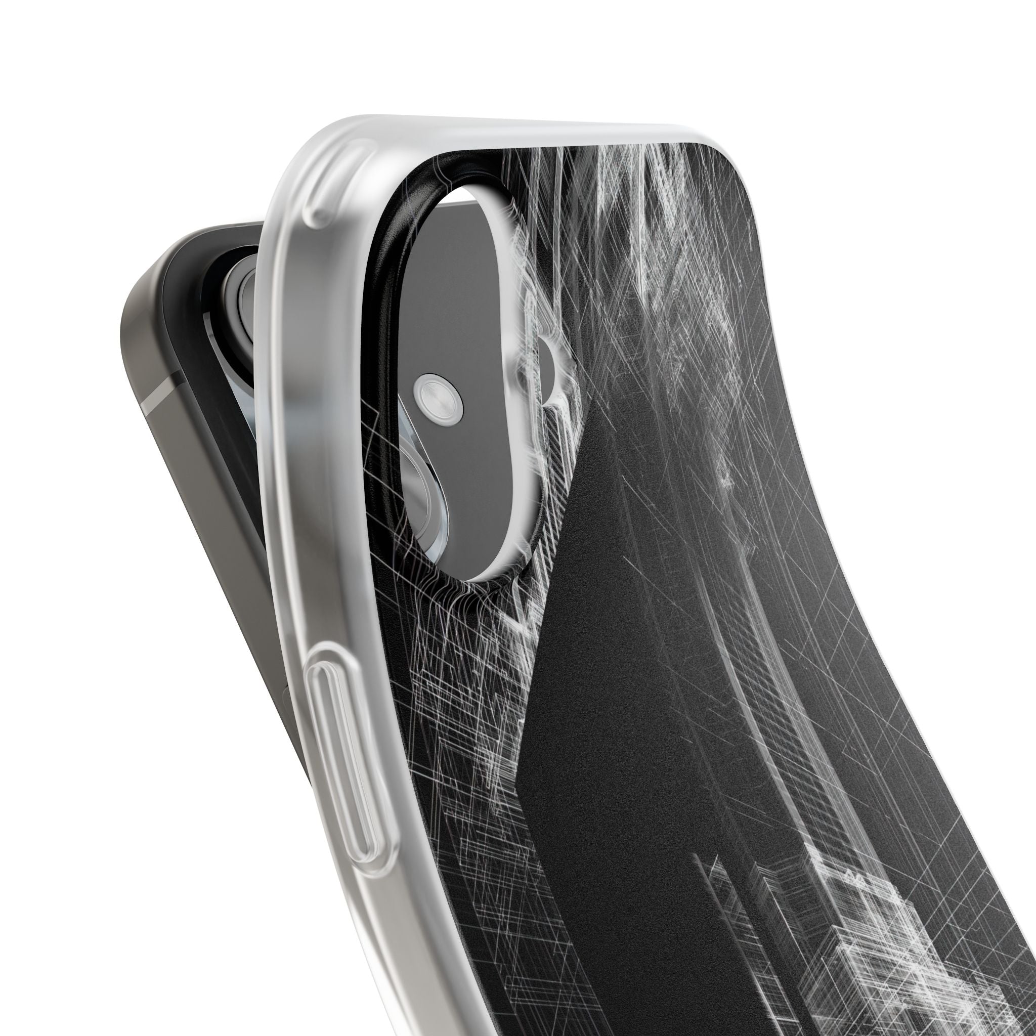 Black Lite Phone Case for iPhone - Ghost Urban Wireframe