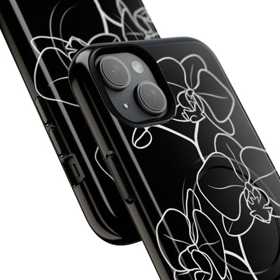 Black Tough 2.0 Magsafe Phone Case for iPhone - Noir Alabaster Orchid
