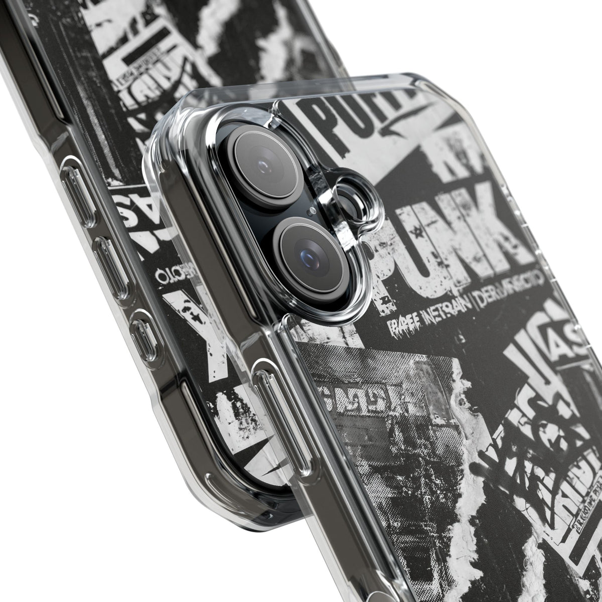 Underground Punk Collage · Clear Impact Magnetic Phone Case for iPhone · Black