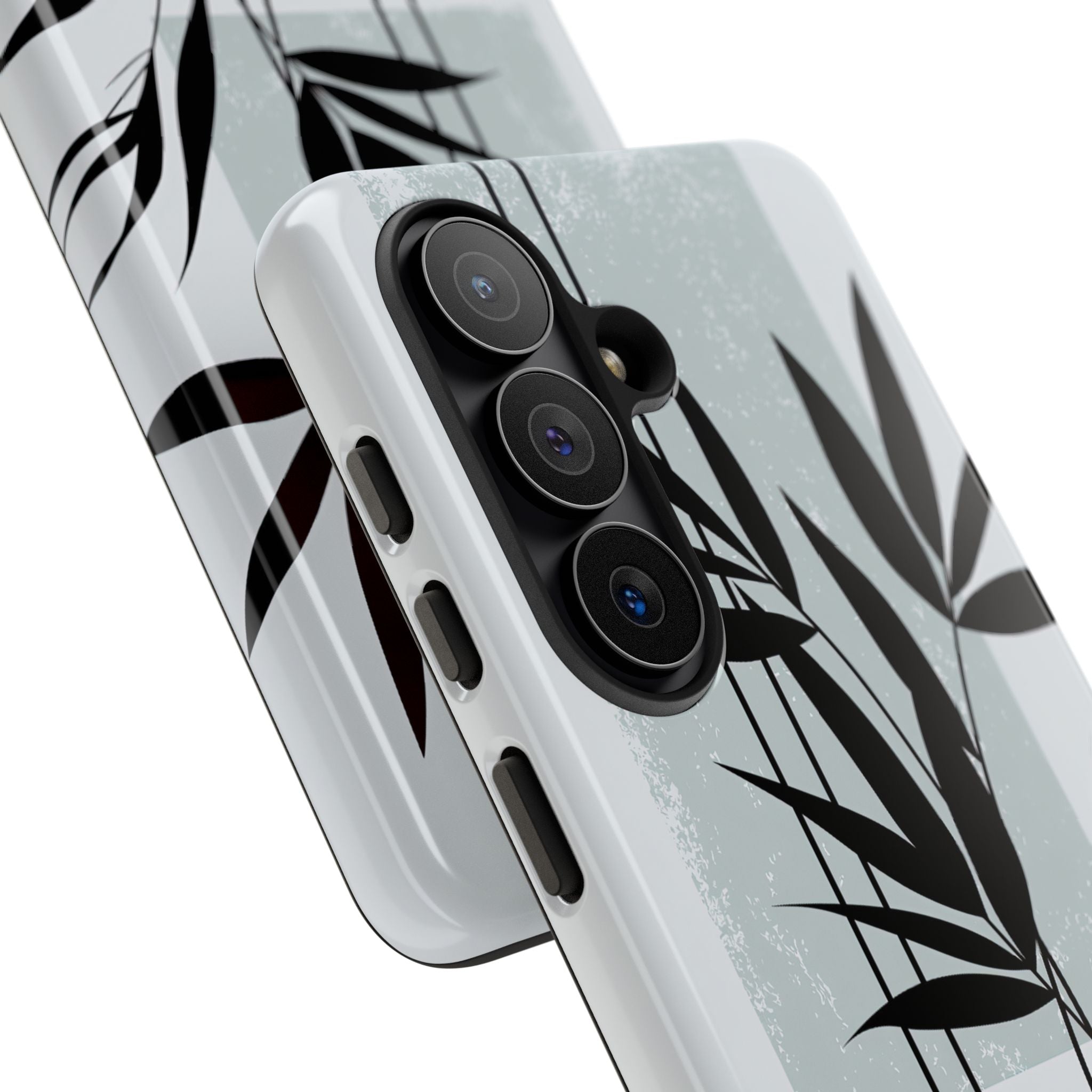 Grey Tough Phone Case for Samsung - Sage Bamboo Noir