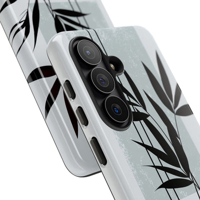 Grey Tough Phone Case for Samsung - Sage Bamboo Noir
