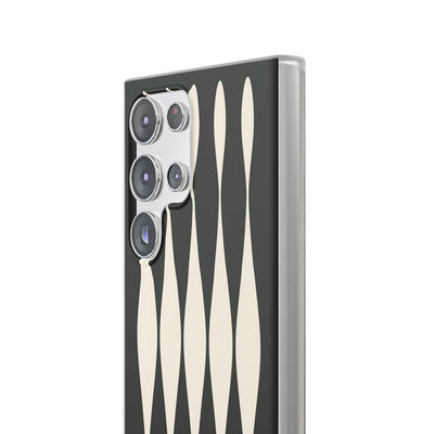 Black Lite Phone Case for Samsung - Ivory Spindle Grid