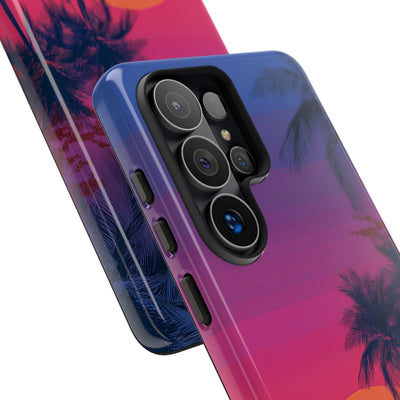 Neon Horizon Palms · Tough Coque de téléphone pour Samsung