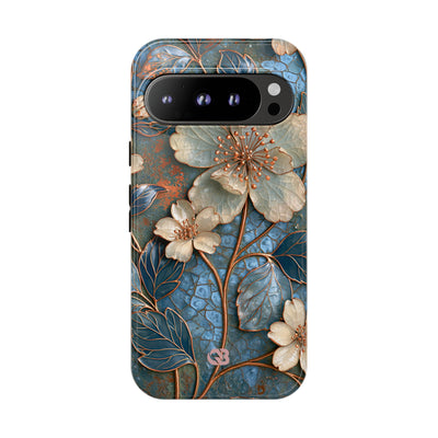 Gilded Blossom Reverie · Tough Phone Case for Pixel ·  Teal
