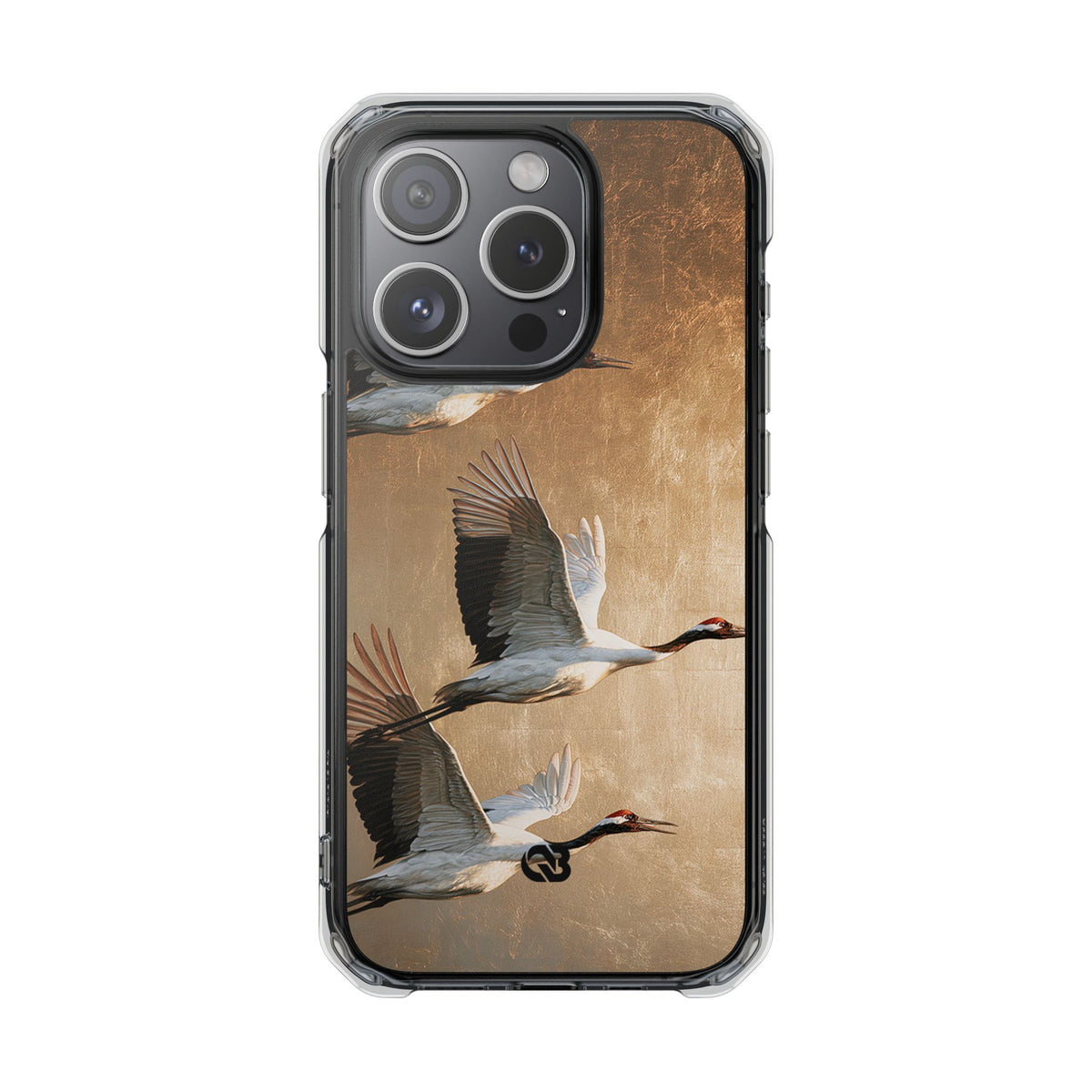 Golden Crane Flight · Clear Impact Magnetic Phone Case for iPhone · Gold