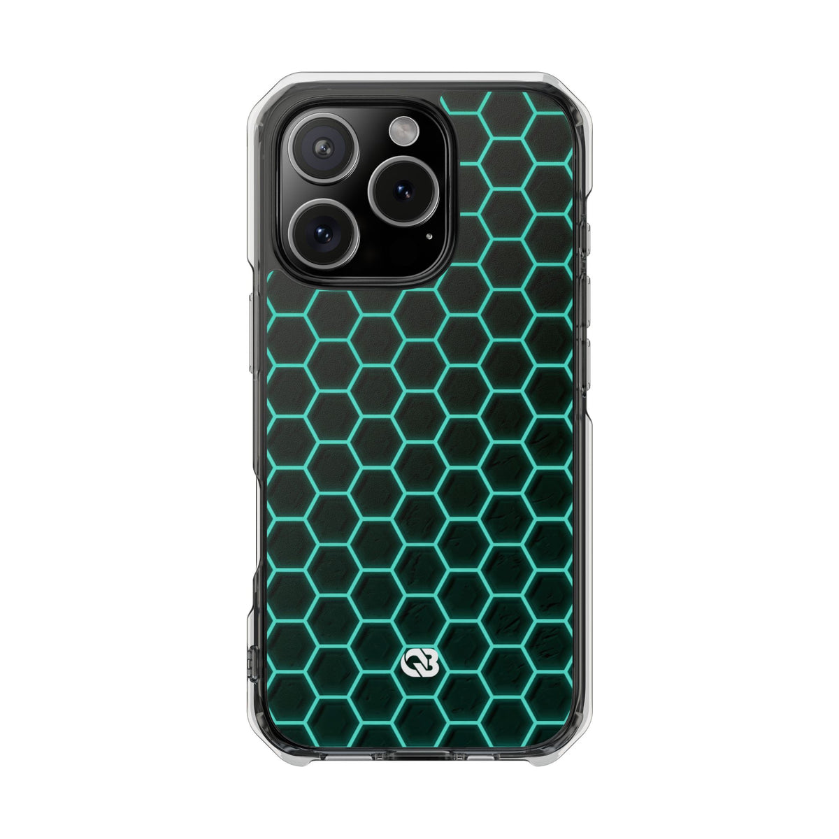 Neon Hex Spectrum · Clear Impact Magnetic Phone Case for iPhone · Teal