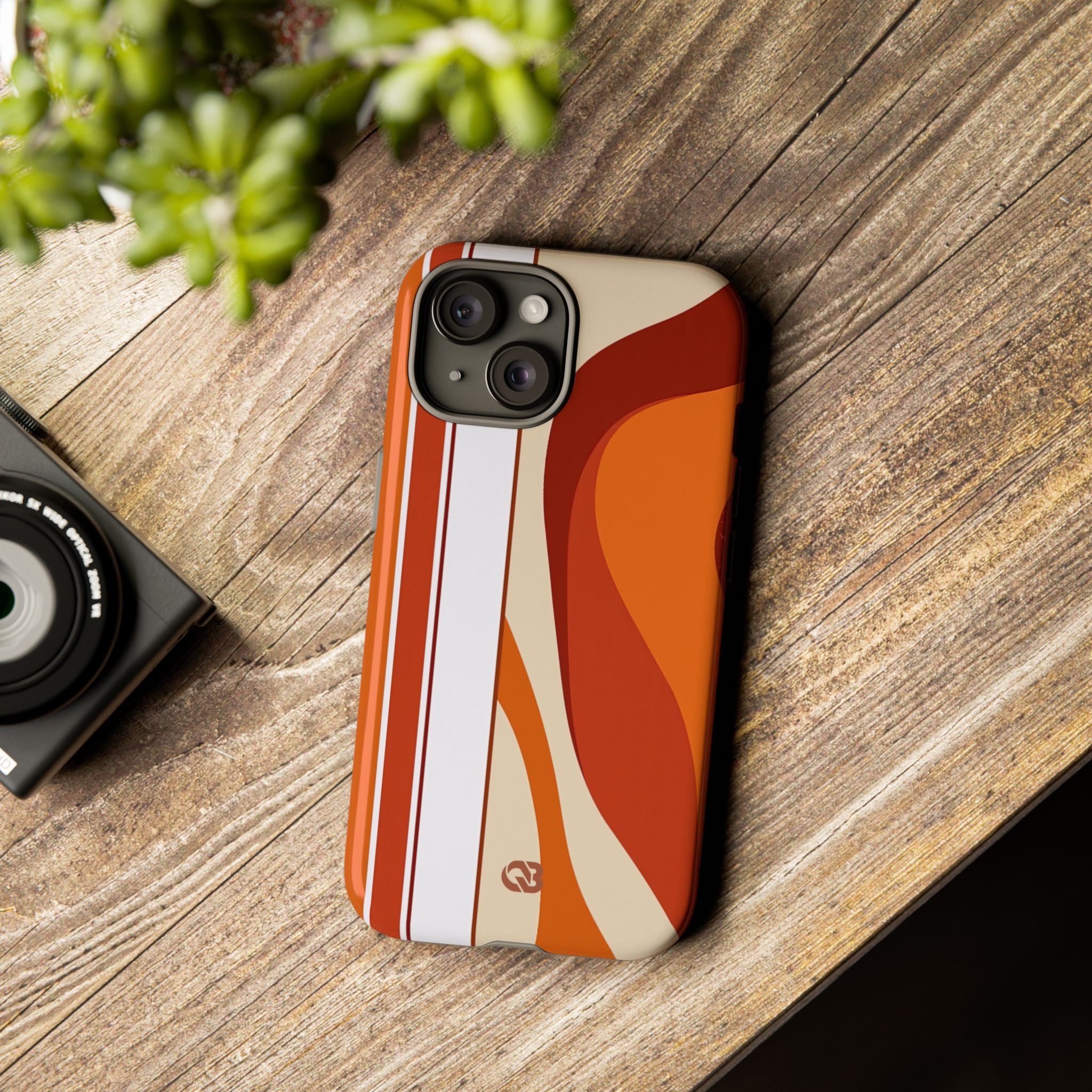 Orange Tough Phone Case for iPhone - Terracotta Metro Line