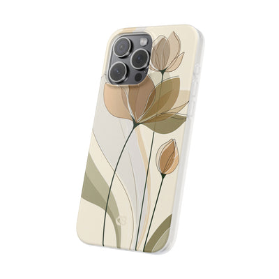 Beige Lite Phone Case for iPhone - Muted Ochre Petals