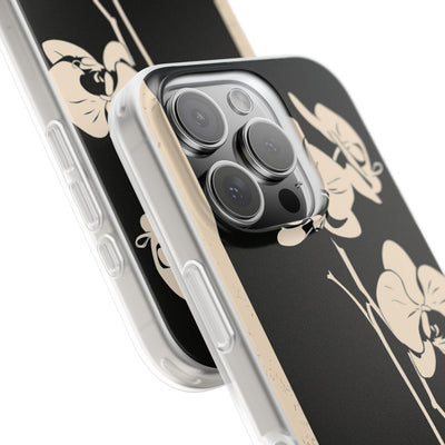 Black Lite Phone Case for iPhone - Obsidian Bone Orchid