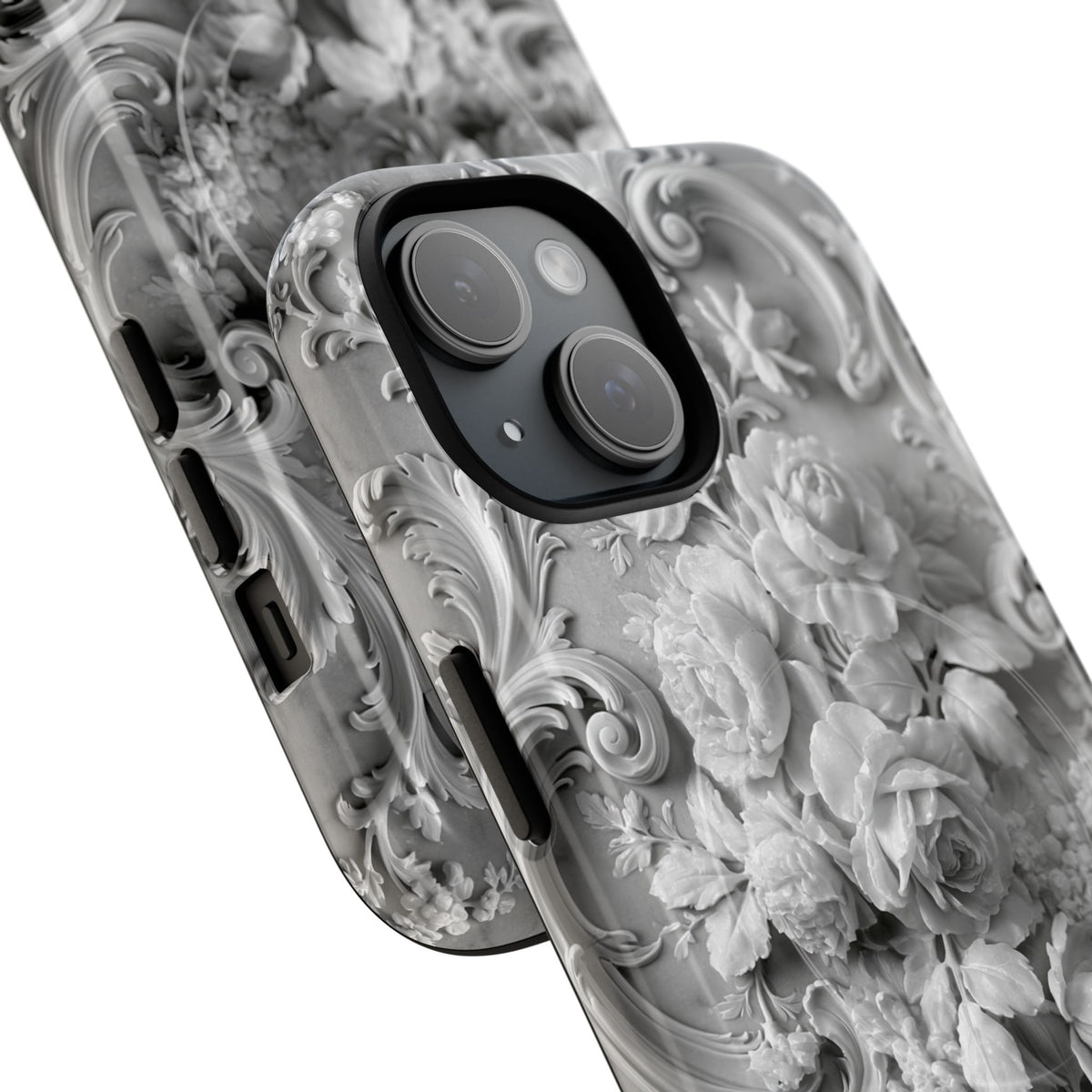Rococo Marble Rose · Tough 2.0 Magnetic Phone Case for iPhone · White