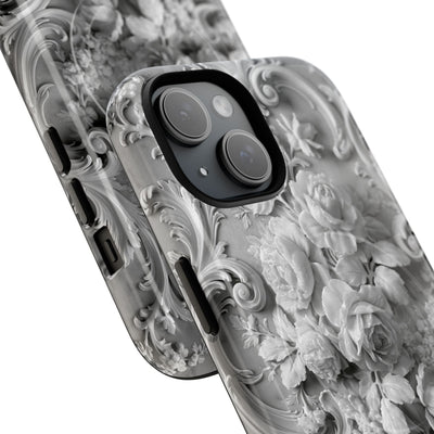 Rococo Marble Rose · Tough 2.0 Magnetic Phone Case for iPhone · White