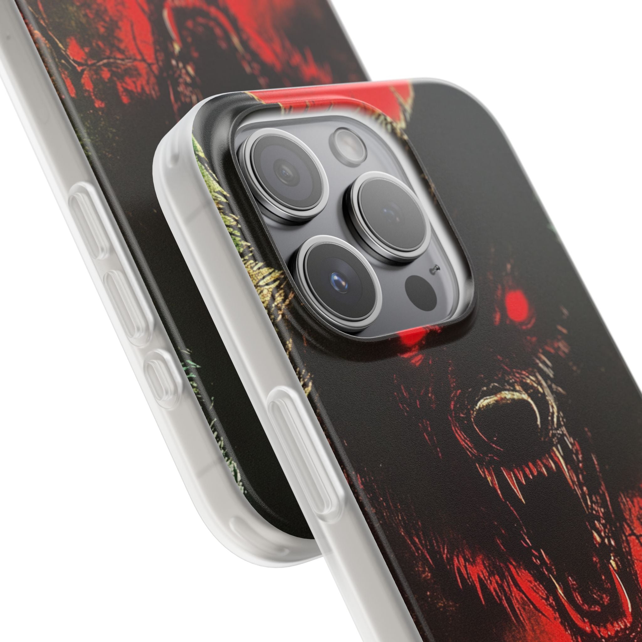 Crimson Wolf iPhone 15 Pro Cover - Blød