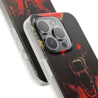 Crimson Wolf iPhone 15 Pro Cover - Blød