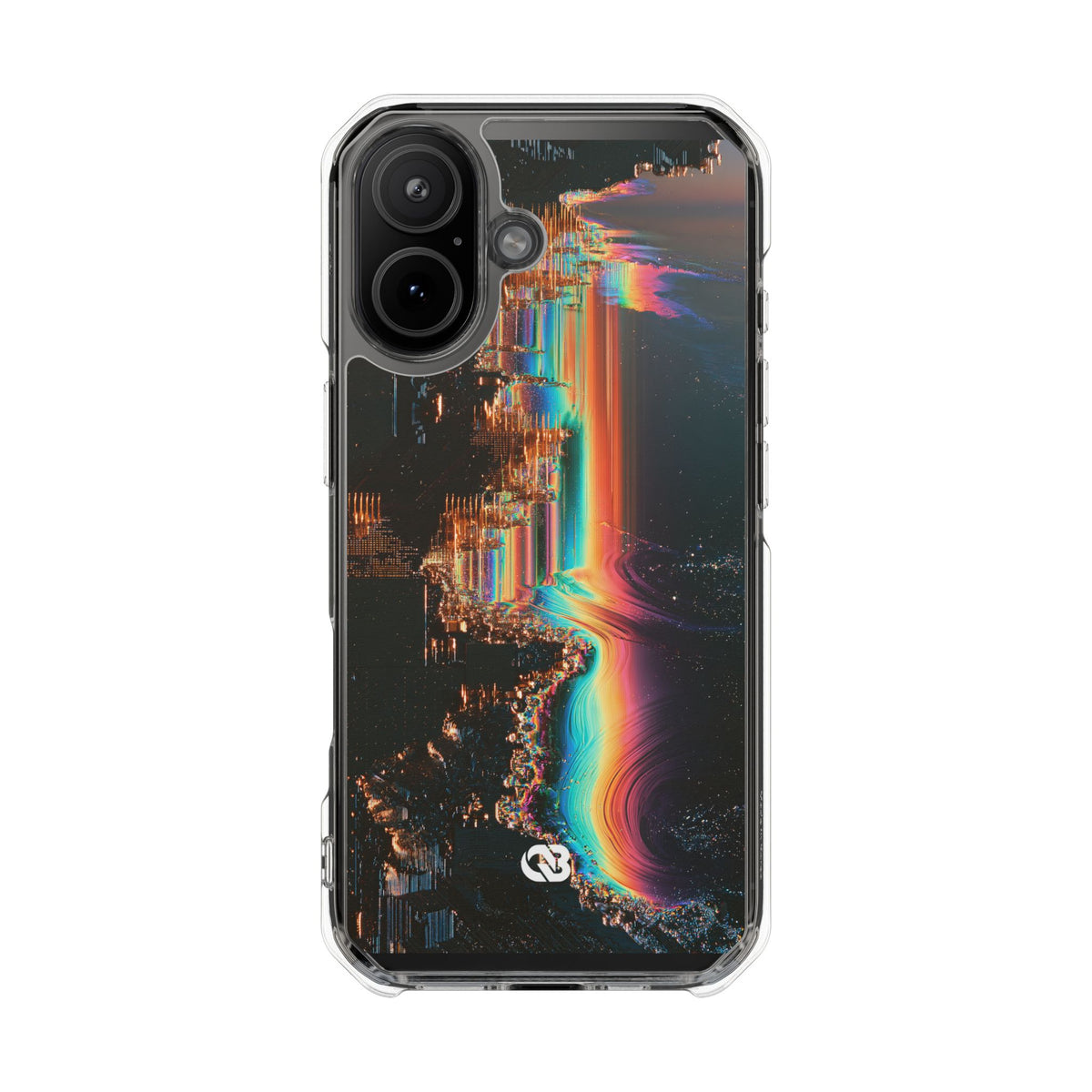 Prismatic Circuit · Clear Impact Magnetic Phone Case for iPhone · Black