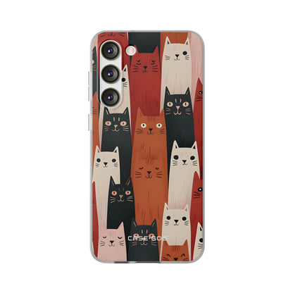 Elongated Cats Zwart Samsung S23 Plus Case - Soft