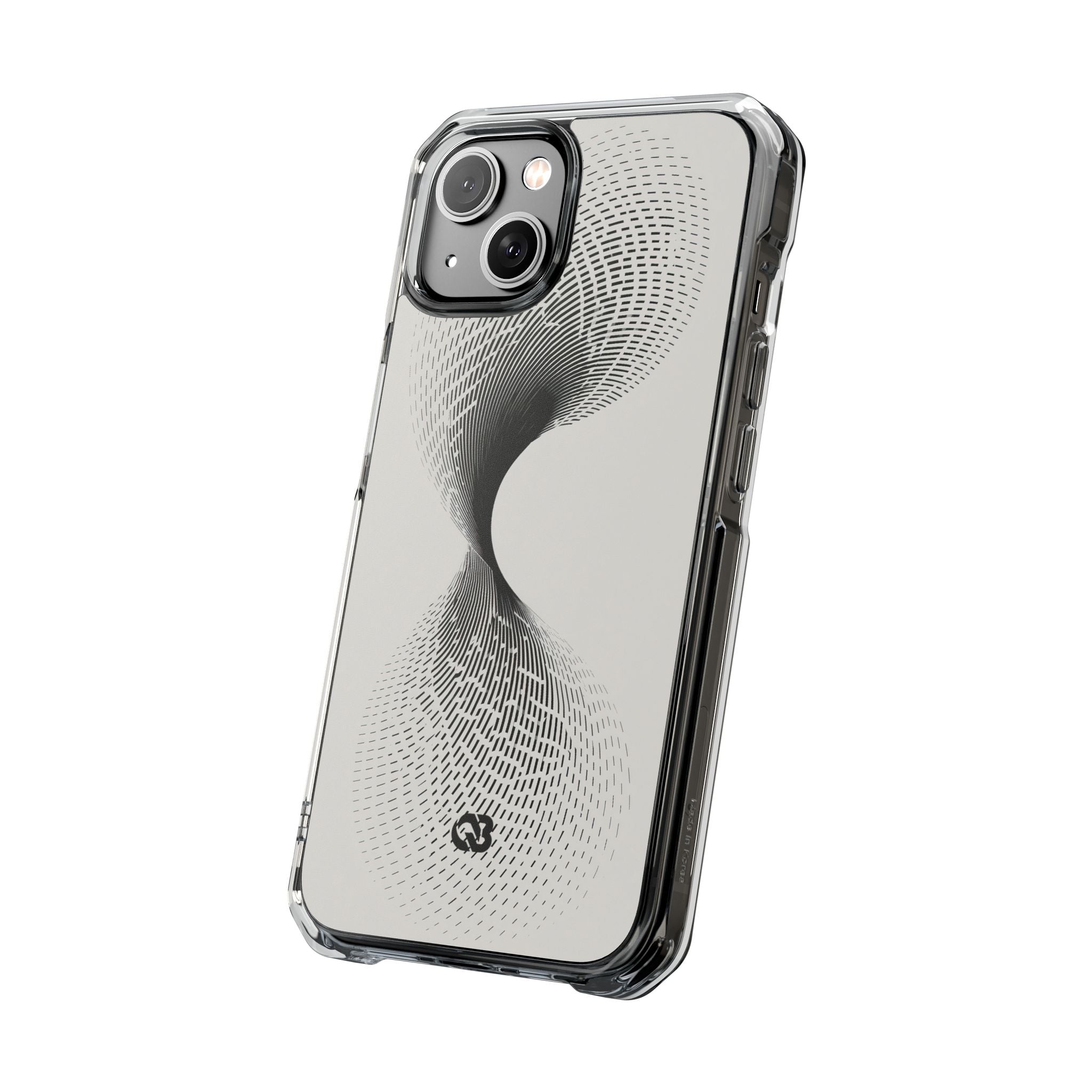 White Impact MagSafe Phone Case for iPhone - Linear Torsion Grid