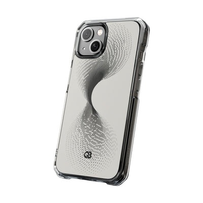 White Impact MagSafe Phone Case for iPhone - Linear Torsion Grid
