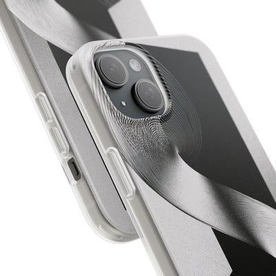 Grey Lite Phone Case for iPhone - Obsidian Moiré Wave