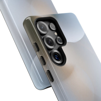 White Tough Phone Case for Samsung - Frosted Ribbed Sphere