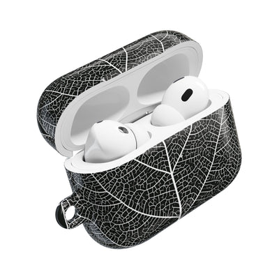 Monochrome Leaf Skeleton · Hard Case for AirPods & AirPods Pro · Black