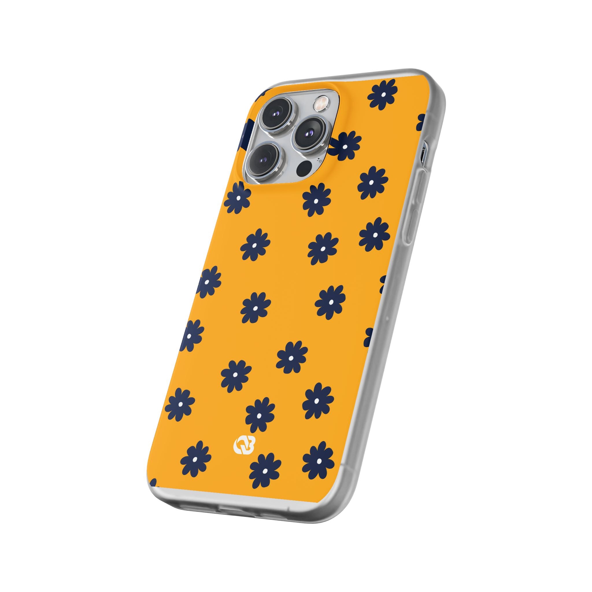 Navy Daisy Mustard · Soft Phone Case for iPhone