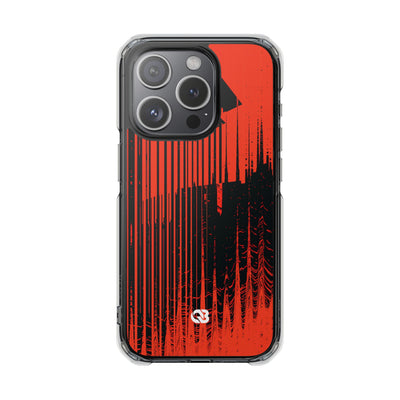 Red Impact MagSafe Phone Case for iPhone - Crimson Brutalist Distortion