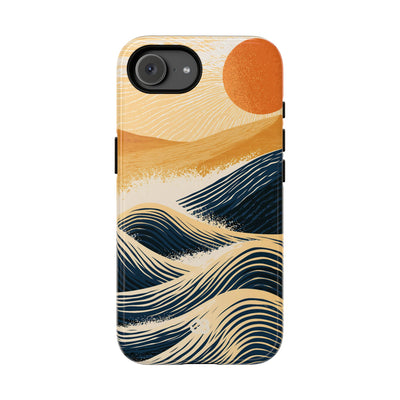 Golden Horizon Waves · Tough Phone Case for iPhone · Blue