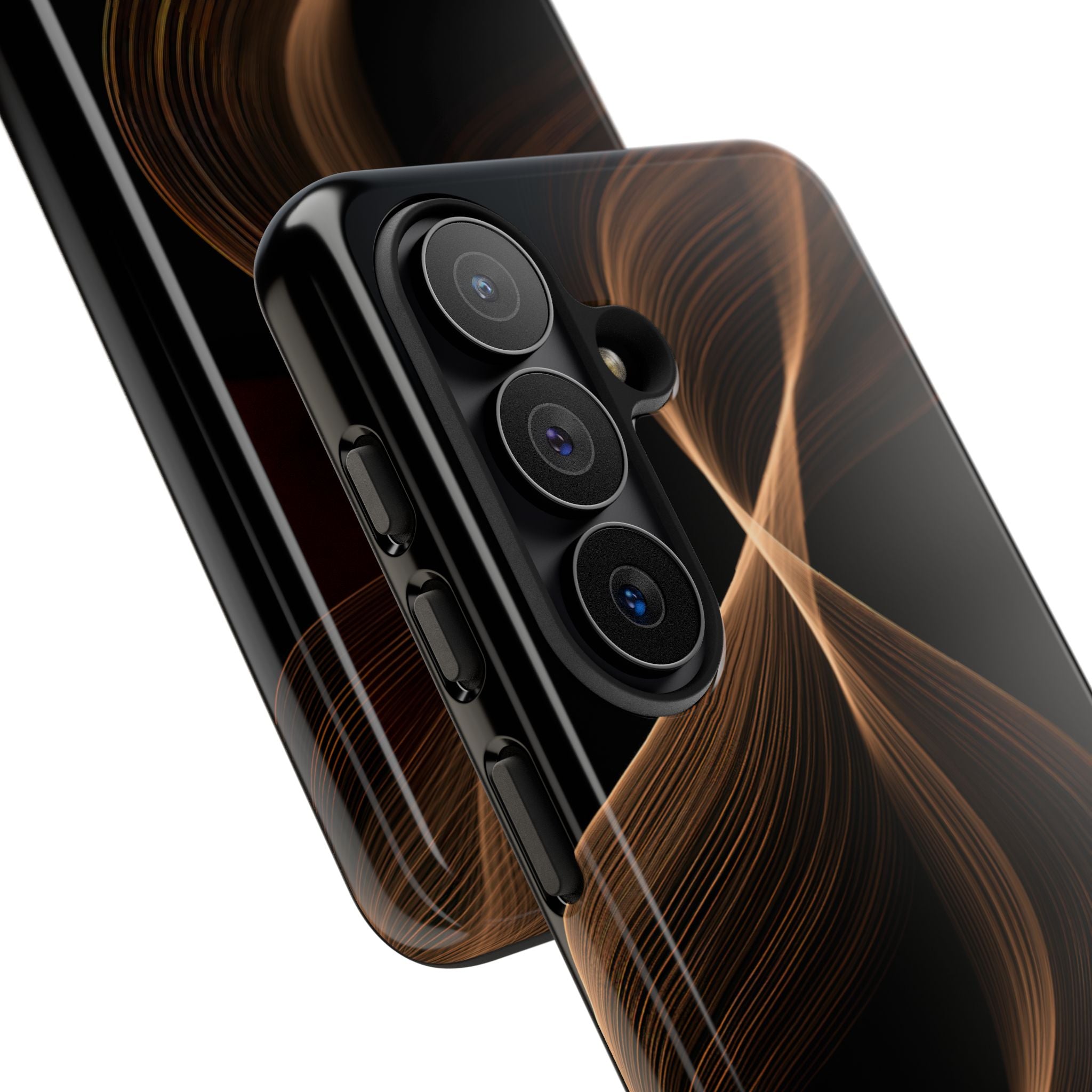 Brown Tough Phone Case for Samsung - Copper Silk Wave