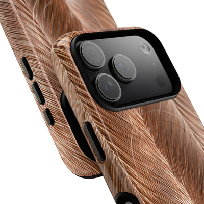 Rose Gold Weave · Tough 2.0 Magnetic Phone Case for iPhone · Brown