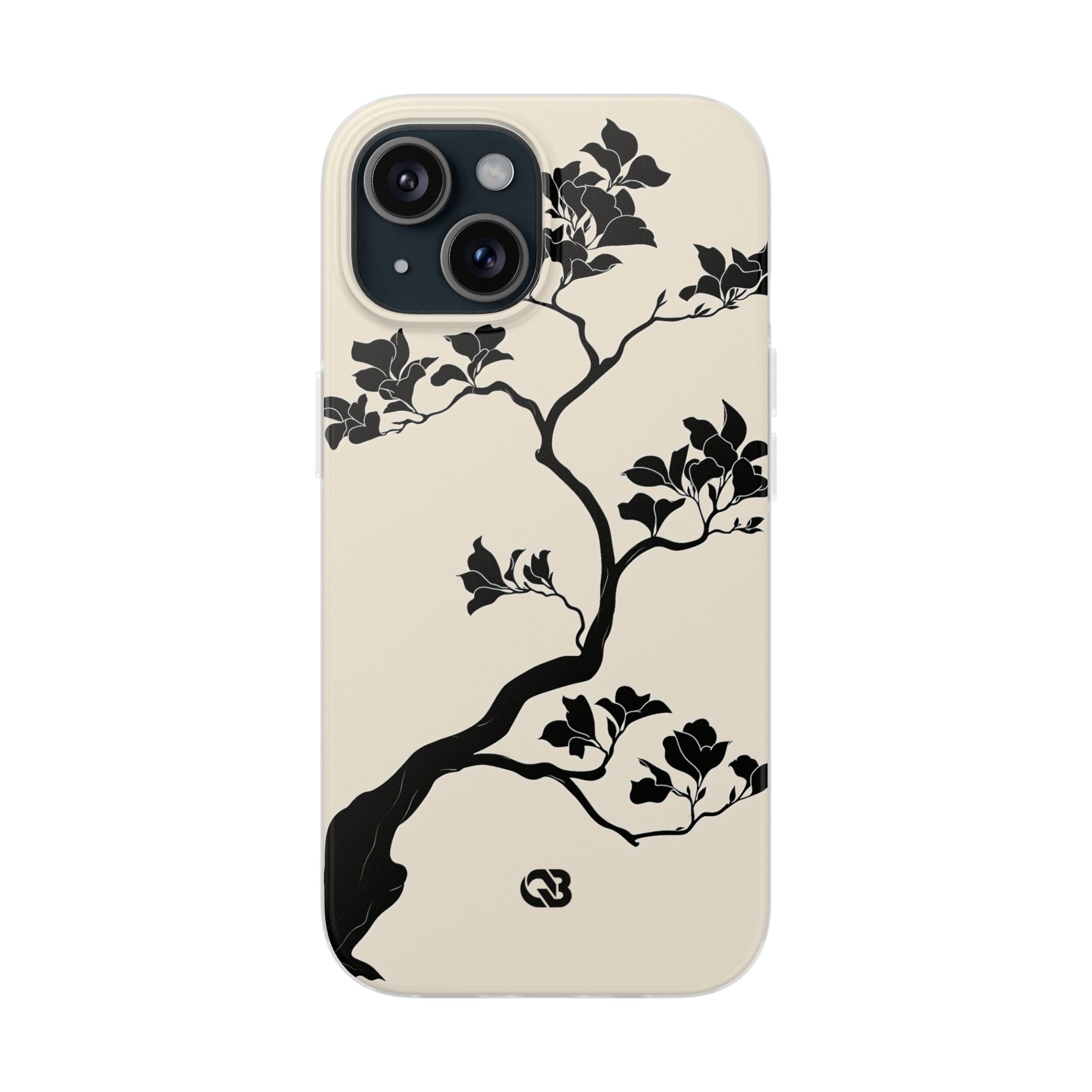 Beige Lite Phone Case for iPhone - Obsidian Bonsai Silhouette
