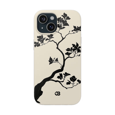 Beige Lite Phone Case for iPhone - Obsidian Bonsai Silhouette