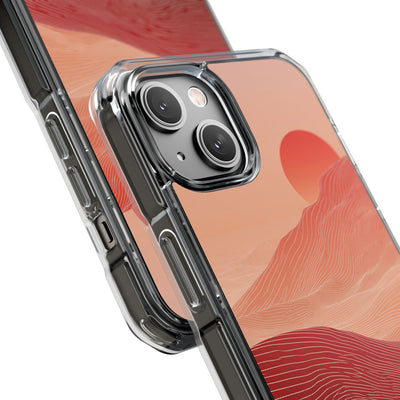 Red Impact MagSafe Phone Case for iPhone - Crimson Ridge Lines