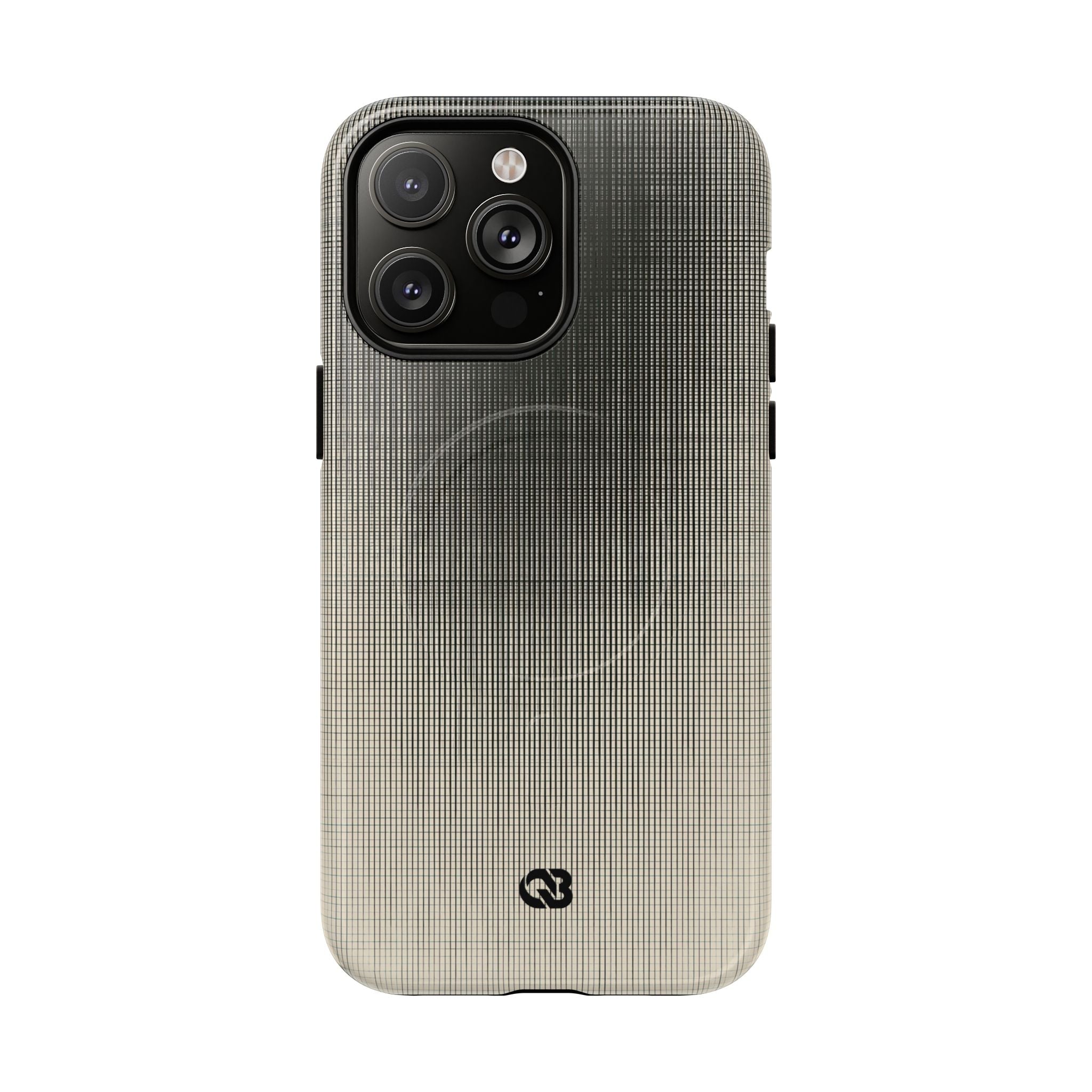 Beige Tough 2.0 Magsafe Phone Case for iPhone - Carbon Screen Grid
