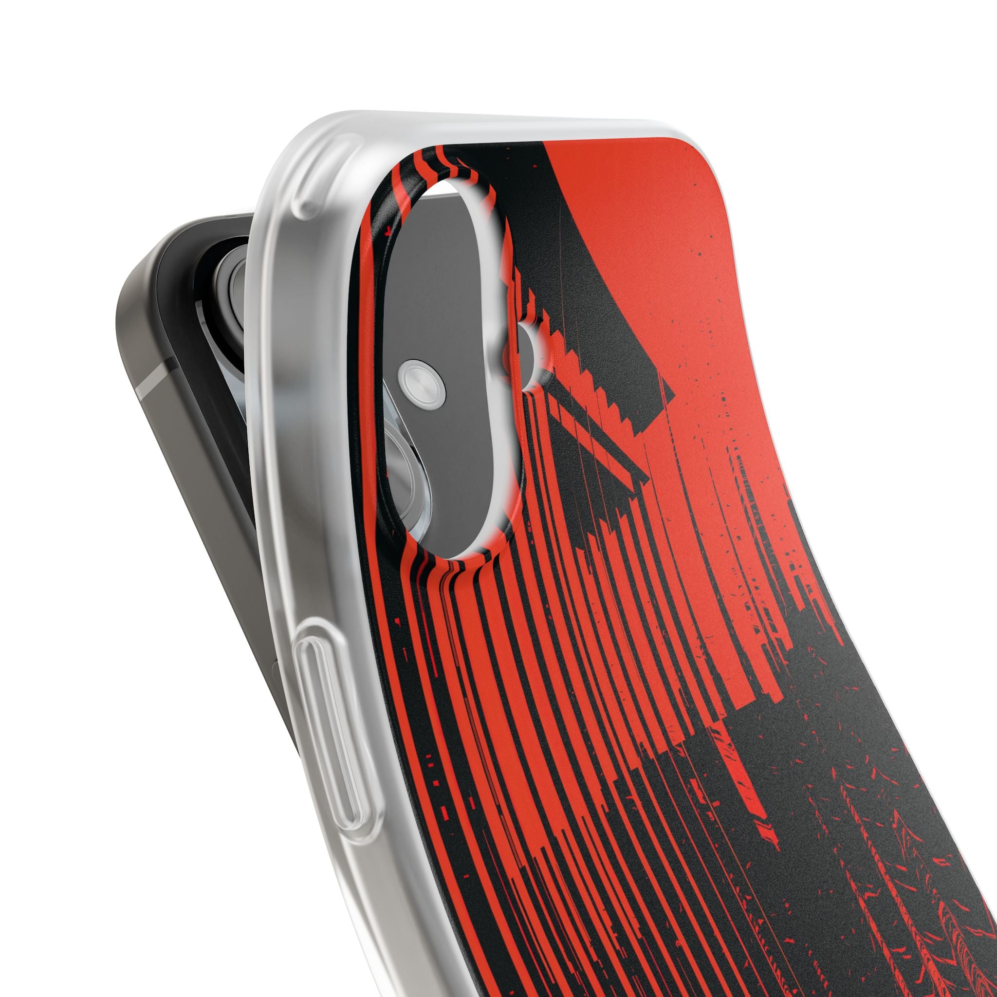 Red Lite Phone Case for iPhone - Crimson Brutalist Distortion